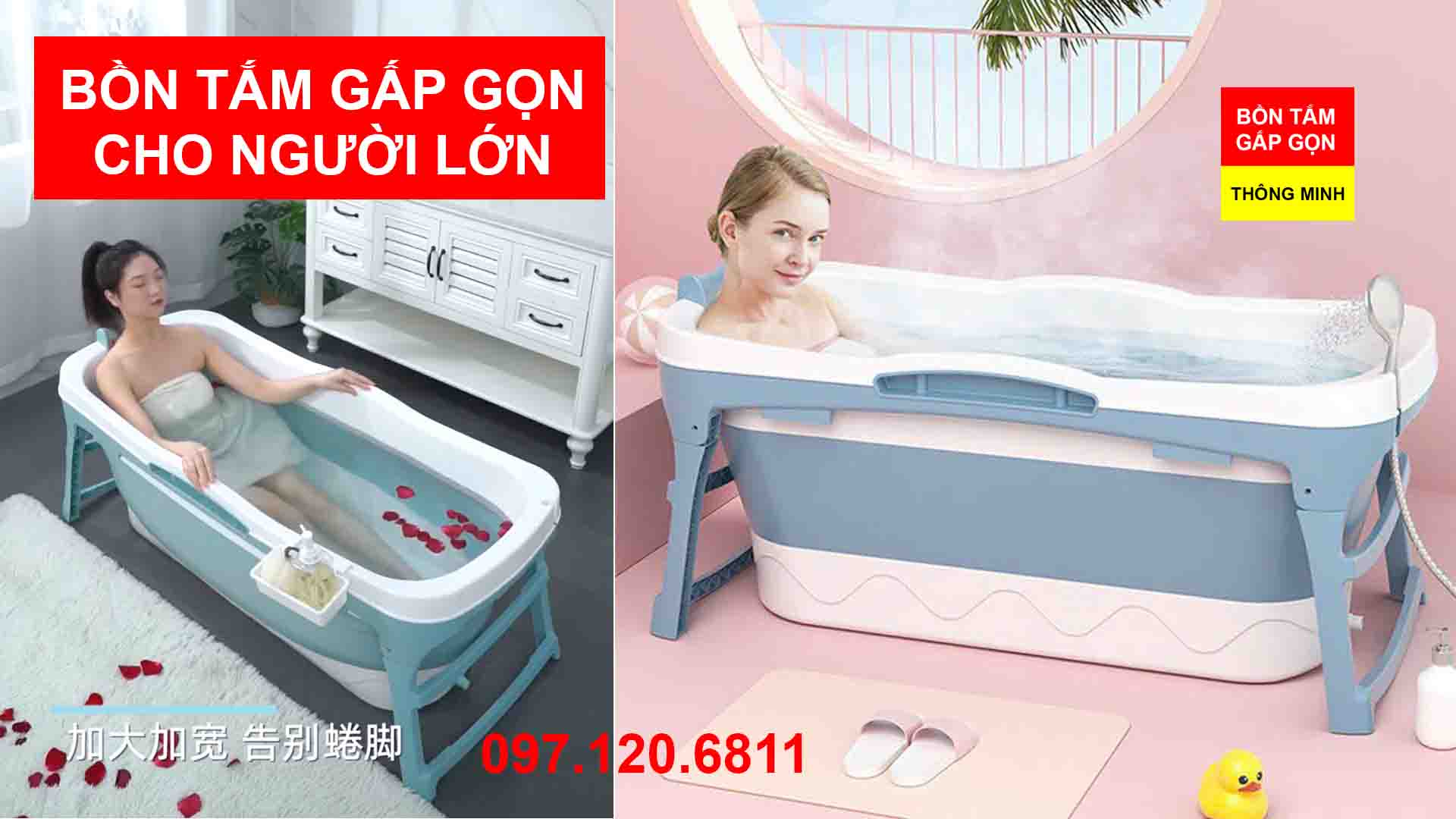 Bồn tắm gấp gọn người lớn loại nằm