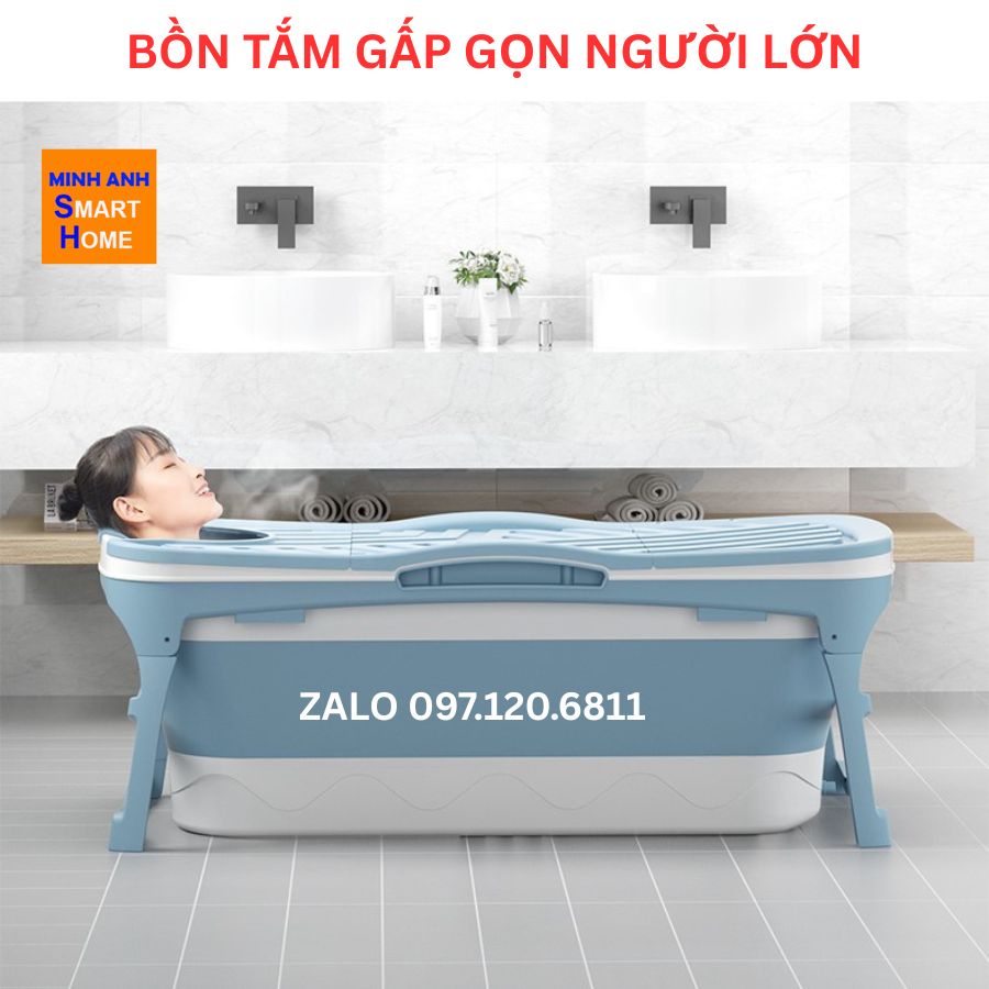 bồn tắm gấp gọn người lớn bằng nhựa cao cấp