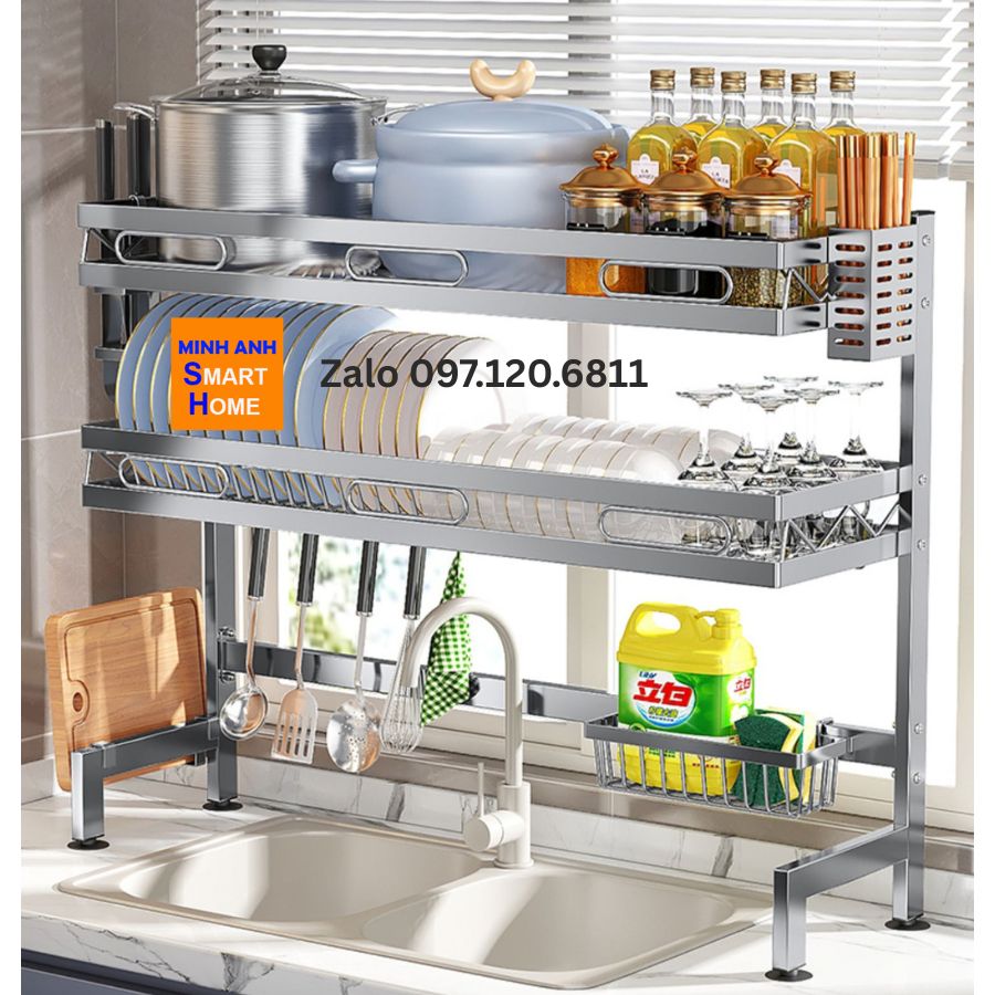 Kệ chén inox 2 tầng