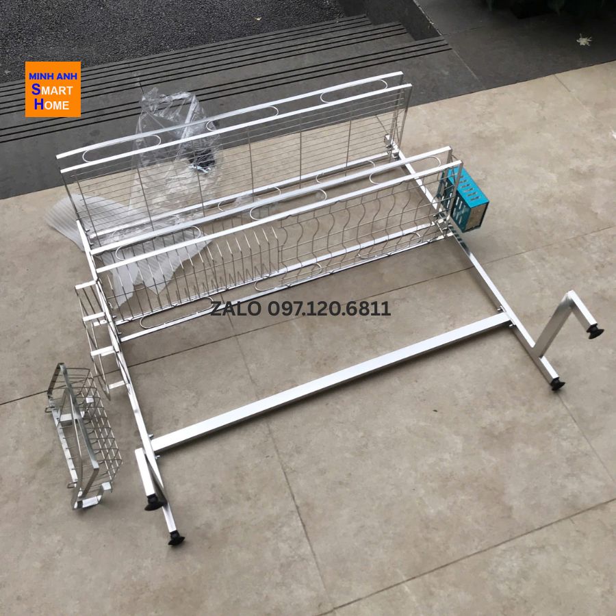 Hình ảnh thực tế kệ úp chén inox 2 tần