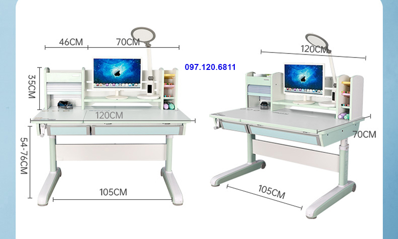 Bàn Học Chống Gù Chống Cận Cho Học Sinh 120cm M-120G - MẪU ĐÃ HẾT HÀNG