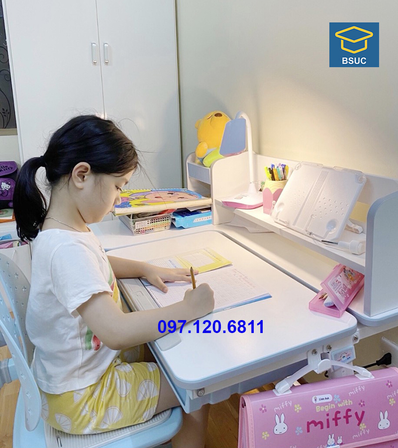 Bộ Bàn Ghế Chống Gù Trẻ Em Dài 100cm Mã JD-5100 Và Ghế MC-159