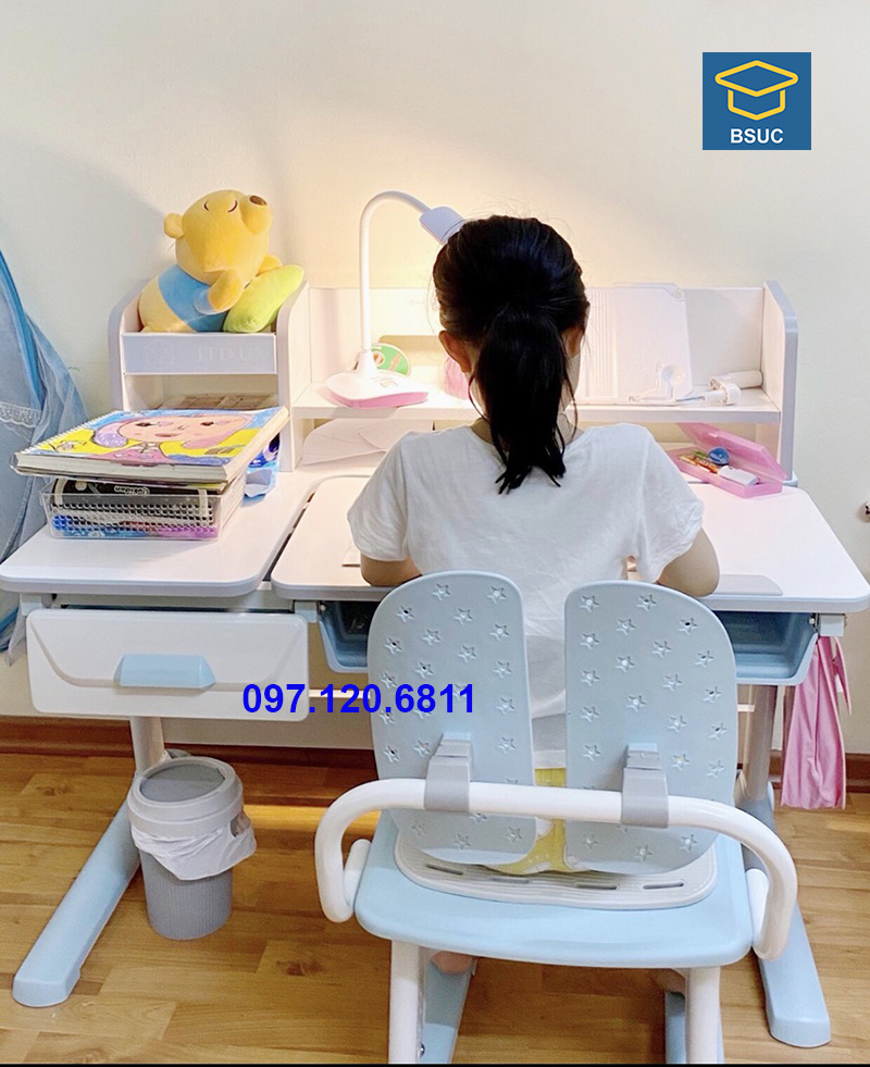Bộ Bàn Ghế Chống Gù Trẻ Em Dài 100cm Mã JD-5100 Và Ghế MC-159