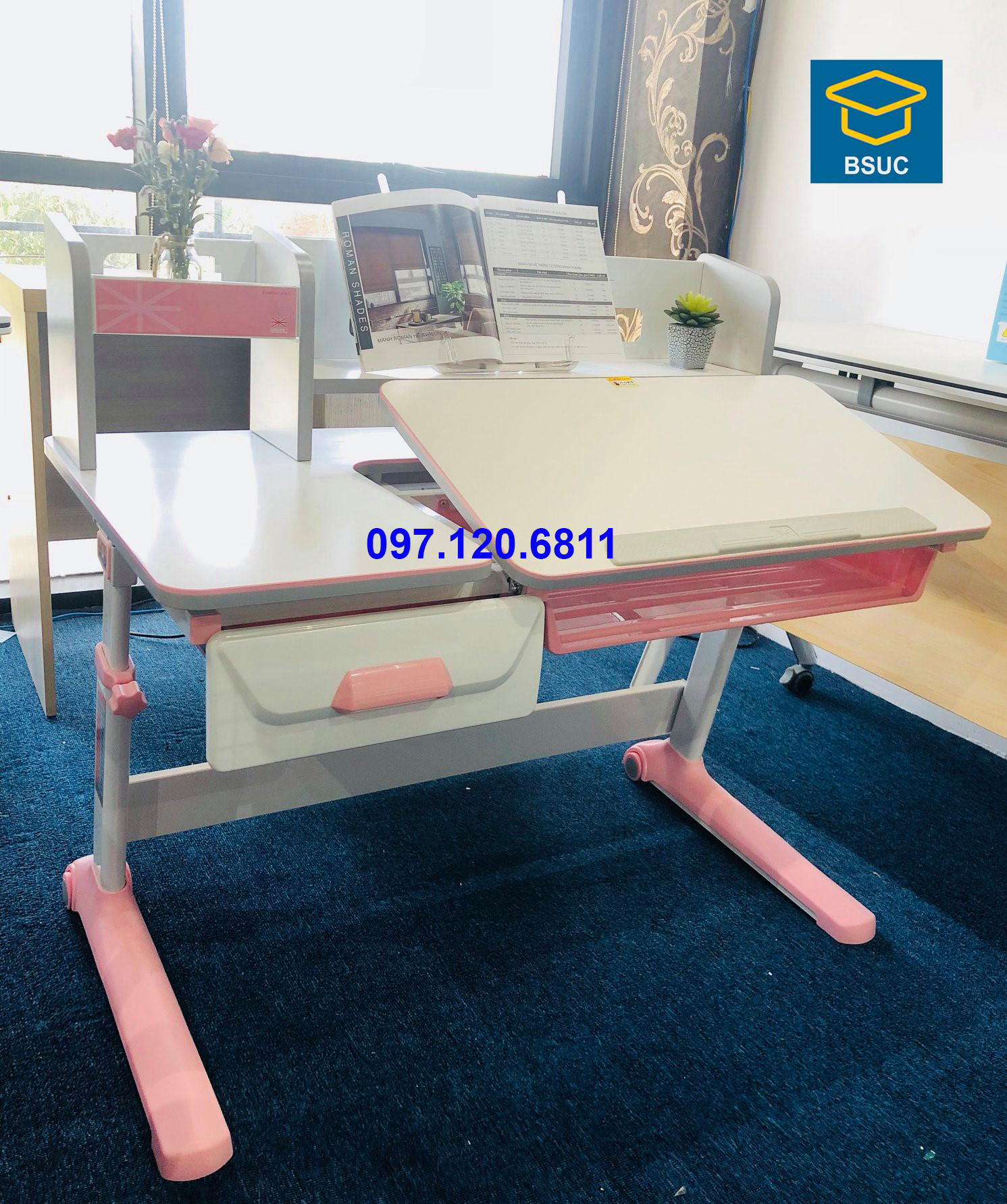 Bộ Bàn Ghế Chống Gù Trẻ Em Dài 100cm Mã JD-5100 Và Ghế MC-159