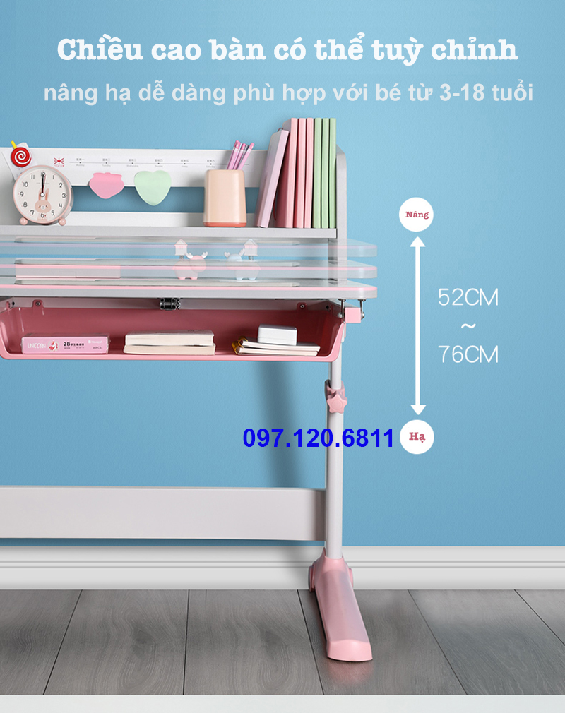 Bộ Bàn Ghế Chống Gù Trẻ Em Dài 100cm Mã JD-5100 Và Ghế MC-159