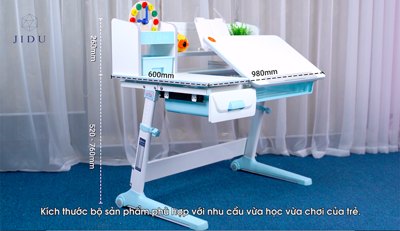 Bộ Bàn Ghế Chống Gù Trẻ Em Dài 100cm Mã JD-5100 Và Ghế MC-159