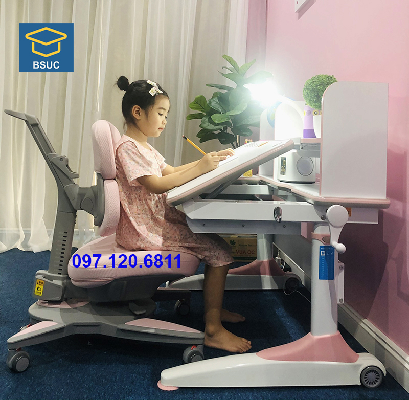 Bộ Bàn Học Chống Gù Chống Cận 80cm Mã DRZ-8001 Và Ghế Chống Gù MC-159
