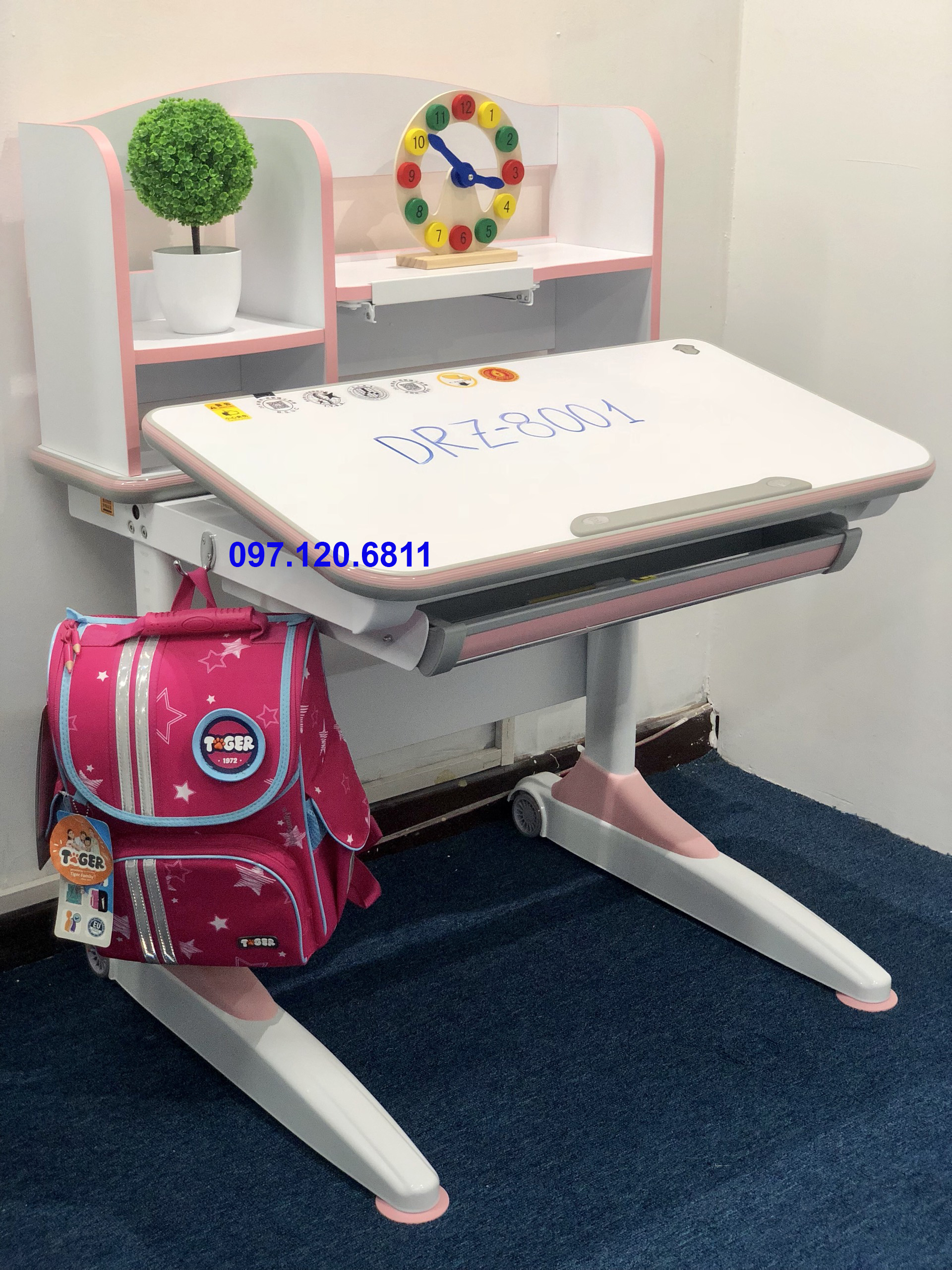 Bộ Bàn Học Chống Gù Chống Cận 80cm Mã DRZ-8001 Và Ghế Chống Gù MC-159
