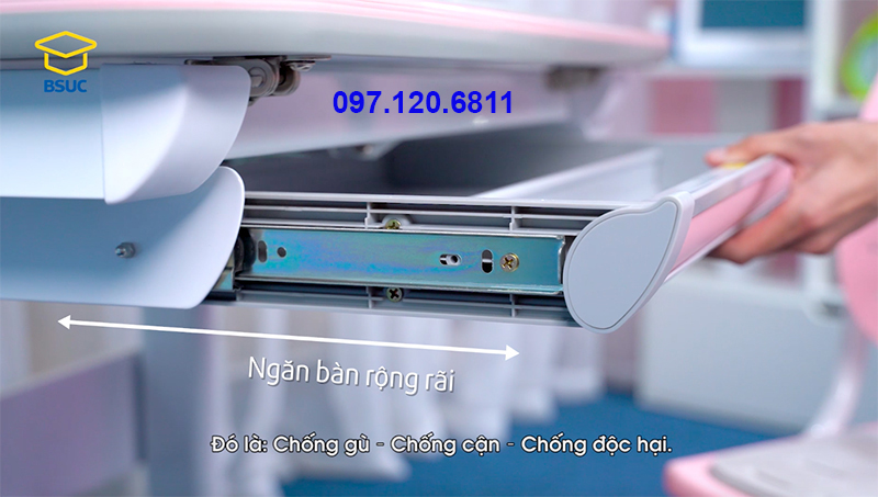 Bộ Bàn Học Chống Gù Chống Cận 80cm Mã DRZ-8001 Và Ghế Chống Gù MC-159