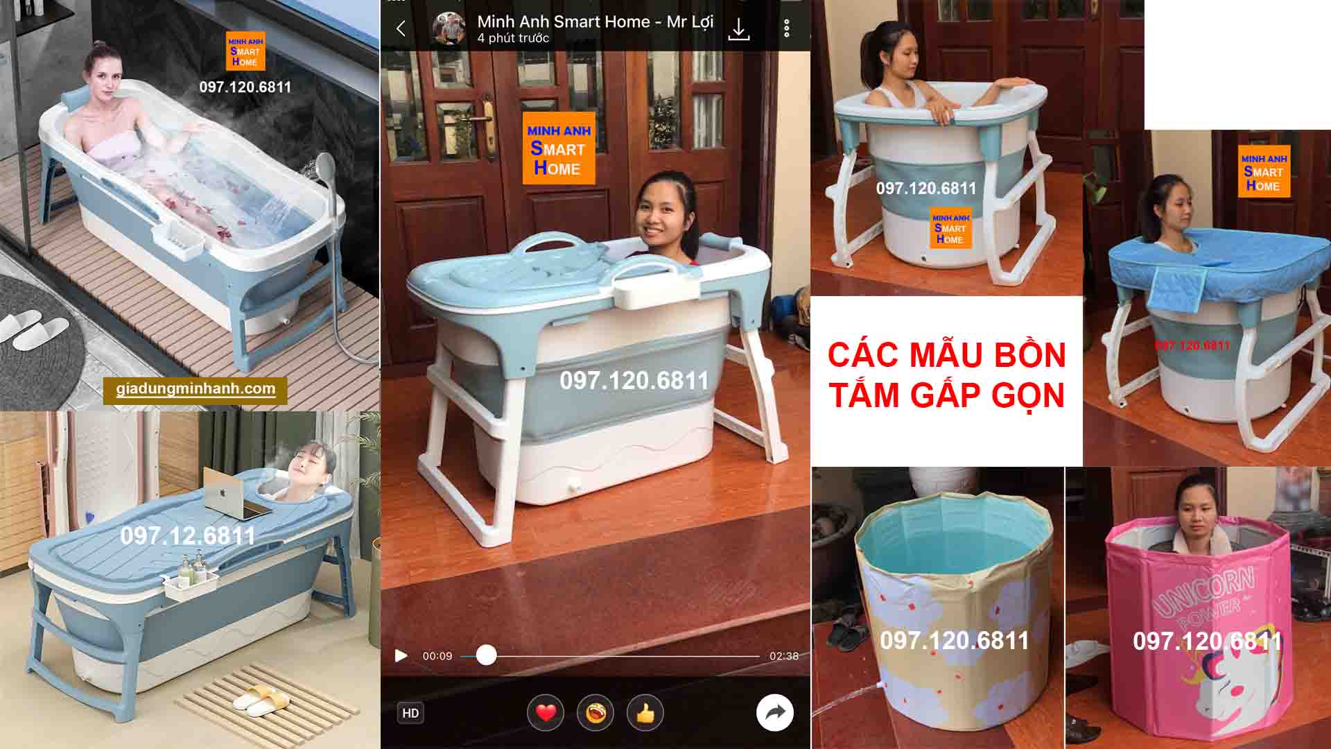 Các mẫu bồn tắm gấp gọn thông minh mà Shop Minh Anh Smart Home đang có