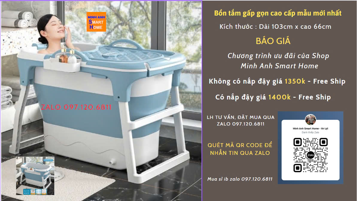 Bồn Tắm Gấp Gọn Cho Người Lớn Dài 103cm Cao 66cm