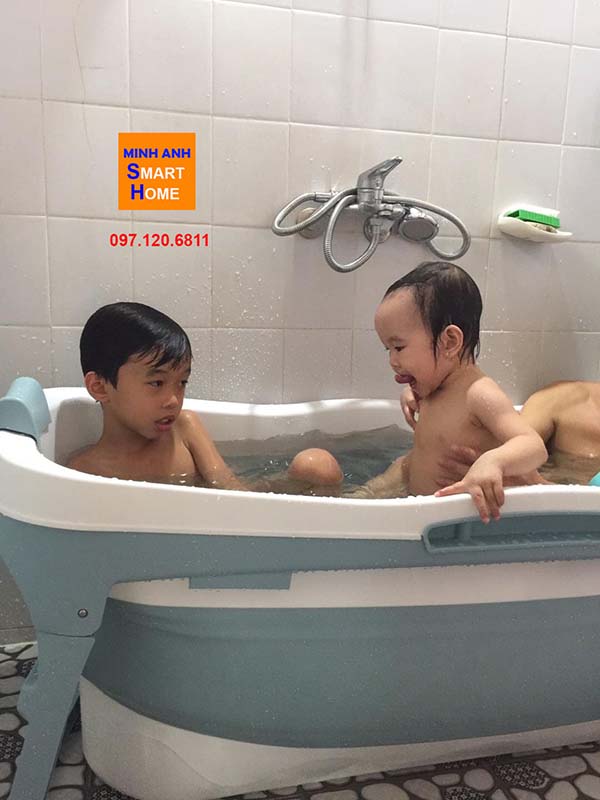 Chậu tắm gấp gọn dành cho người lớn trẻ em, bồn tắm gia đình