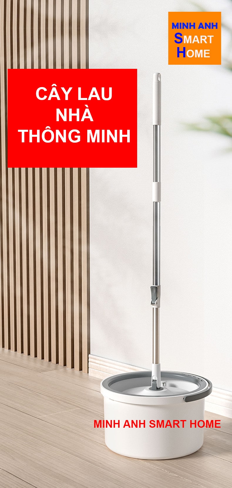 Bộ cây lau nhà thông minh tự vắt tự tách nước bẩn