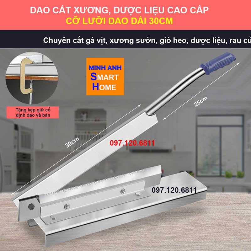 Dao cắt gà vịt xương đa năng cỡ lưỡi dài 30cm