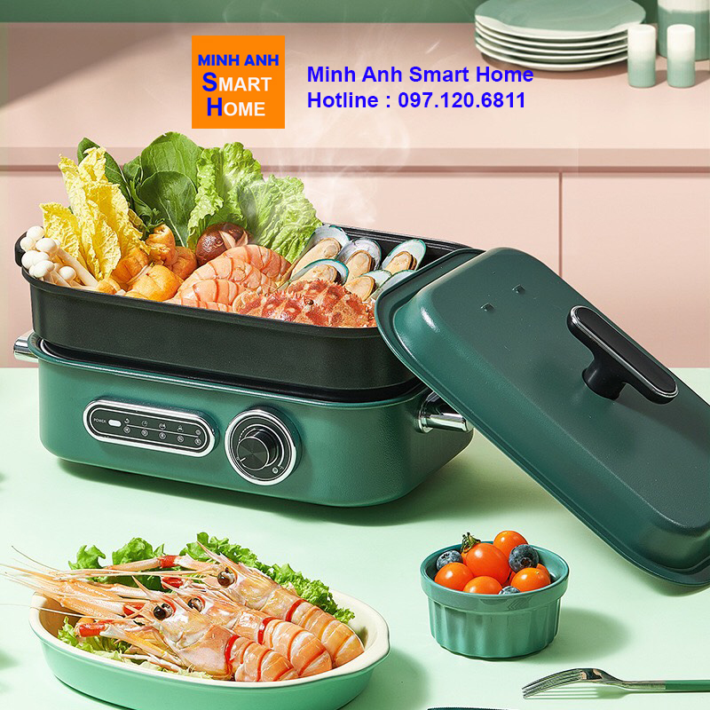 Nồi Lẩu Nướng Điện Đa Năng Seka 4 Trong 1 Chính Hãng - Sắm 1 Được 4 - DỪNG BÁN