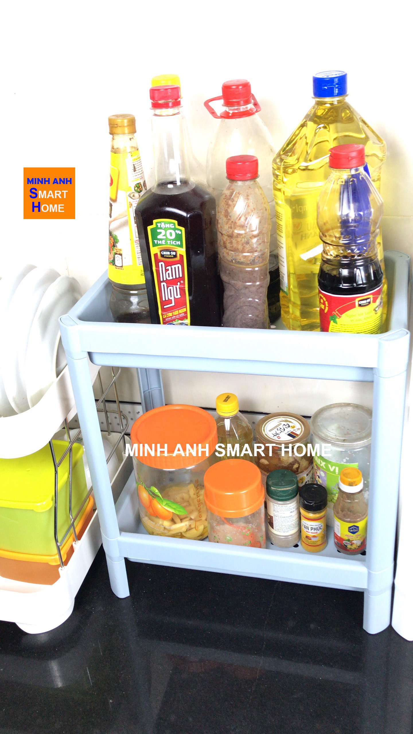 Kệ Để Đồ Nhà Bếp - Kệ Để Gia Vị Đa Năng Hình Chữ Nhật Vạn Người Mê