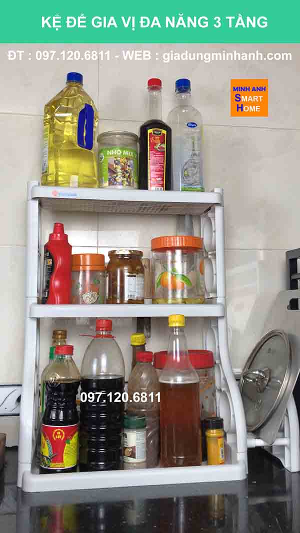 Kệ Để Đồ Nhà Bếp - Kệ Để Gia Vị Đa Năng 3 Tầng