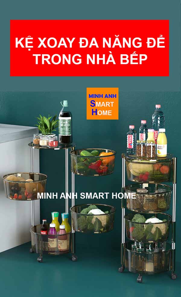 kệ xoay đa năng đựng rau củ quả