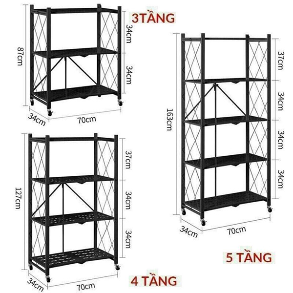 Kích thước kệ để lò vi sóng 3 tầng 4 tầng 5 tầng