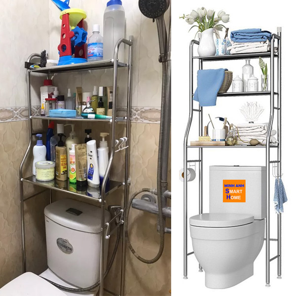 Kệ bồn cầu inox 3 tầng