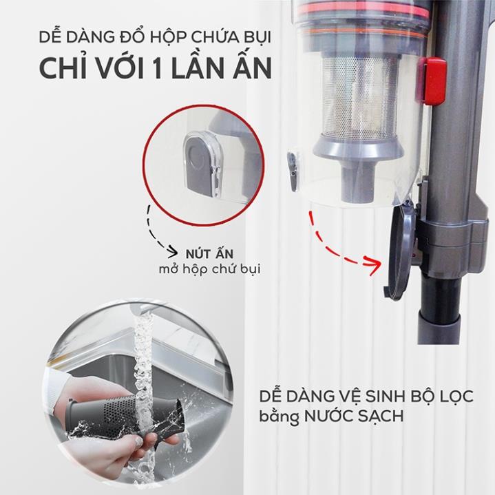 Tháo lắp hộp chứa bụi dễ dàng