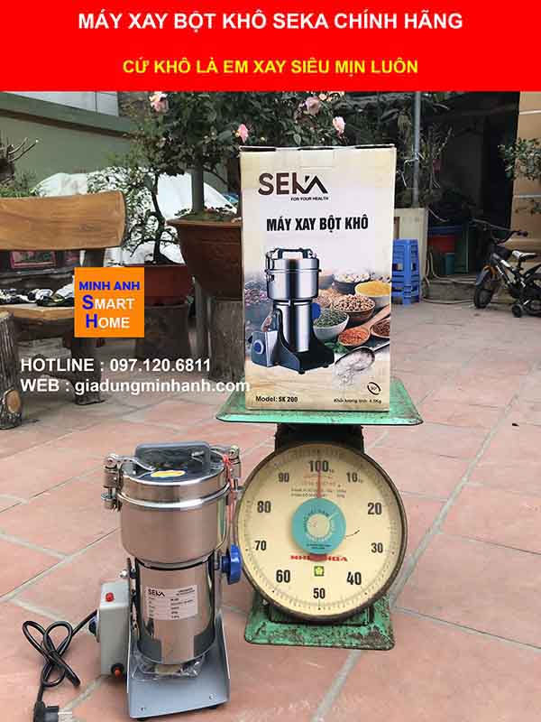 Máy xay bột khô chính hãng seka sk200 công suất 3000w