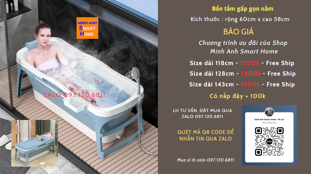 Báo giá bồn tắm gấp gọn nằm