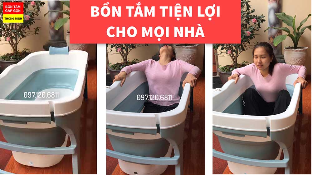 Bồn tắm nhựa gấp gọn cho người lớn, trẻ em