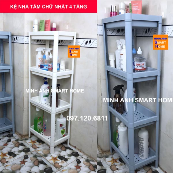 Kệ nhà tắm - Kệ chữ nhật 4 tầng