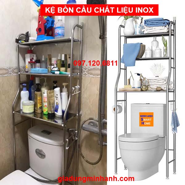 Kệ Nhà Tắm Inox Để Trên Toilet