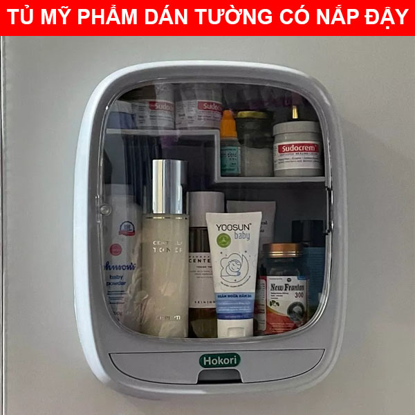 Tủ mỹ phẩm dán tường có nắp đậy